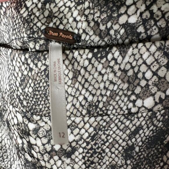 Free People Satin Snake Print Midi Skirt Size 12 - Picture 6 of 8